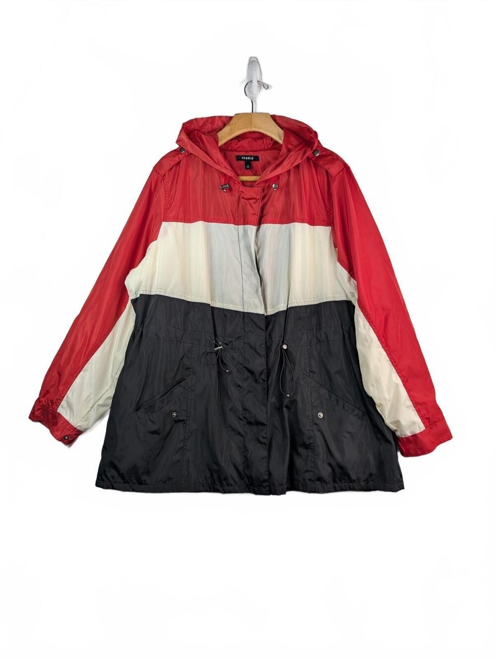 Torrid Color-Block Hooded Windbreaker Jacket Size 2X